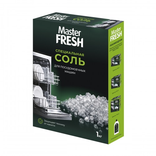 Master FRESH ЭКОлогичная соль для всех типов посудомоечных машин, 1 кг